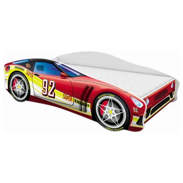 Pat pentru copii ACMA Meble V/Car Nr.4 80 x 180 cm / Lemn / Red photo 1