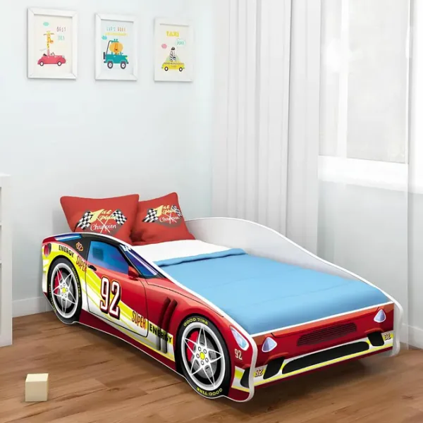 Pat pentru copii ACMA Meble V/Car Nr.4 80 x 180 cm / Lemn / Red photo 2