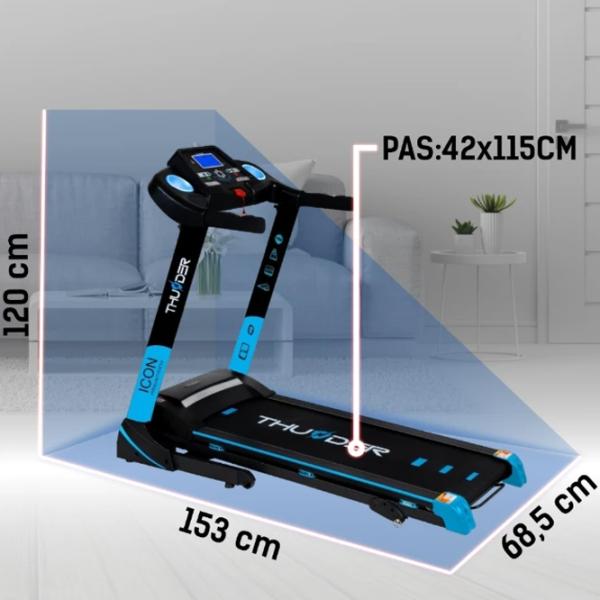 Bandă de alergat Thunder ICON-BLACK 17 km/h / 140 kg / Blue photo 4
