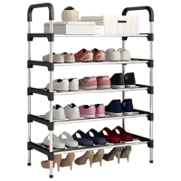 Стеллаж для обуви 4Life Soleo 95 x 60 x 30см /Серебро /Черный