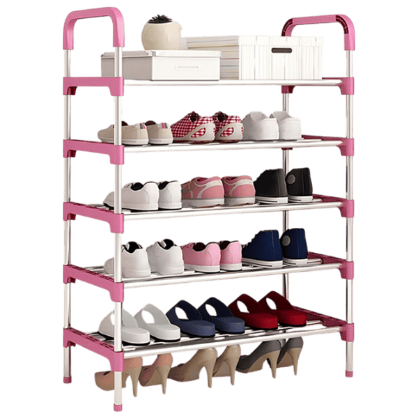Стеллаж для обуви 4Life Soleo 95 x 60 x 30см /Серебро /Розовый photo 1