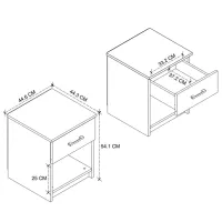 Noptiere Bofigo 19-01 -08 54.1 x 44.6 x 44.3 / PAL / Antracite photo 5
