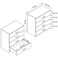 Комод Bofigo 27-01-01 85 x 76 x 44.2см / ДСП / Белый photo 5