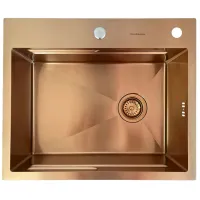 Chiuvetă SanDonna HD6050 60 x 50 / Oțel inoxidabil / Copper