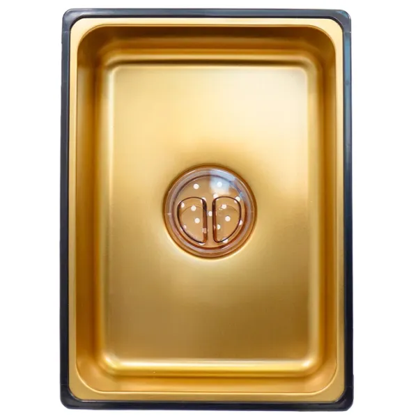 Chiuvetă SanDonna HD7550 75 x 50 / Oțel inoxidabil / Gold photo 6