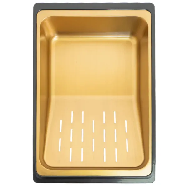 Chiuvetă SanDonna HD7550 75 x 50 / Oțel inoxidabil / Gold photo 7