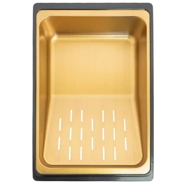Chiuvetă SanDonna HD7550 75 x 50 / Oțel inoxidabil / Gold photo 7