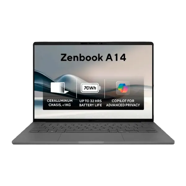 Asus ZenBook A14 OLED UX3407QA Snapdragon X1 26 100 / 16 GB / 512 GB / VGA Integrată / Gray photo 1