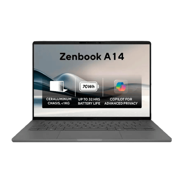 Asus ZenBook A14 OLED UX3407QA Snapdragon X1 26 100 / 16 GB / 512 GB / VGA Integrată / Gray photo 1