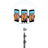 Trepied cu lampă Cellularline Selfie Ring Trio Universal 330 mm Black