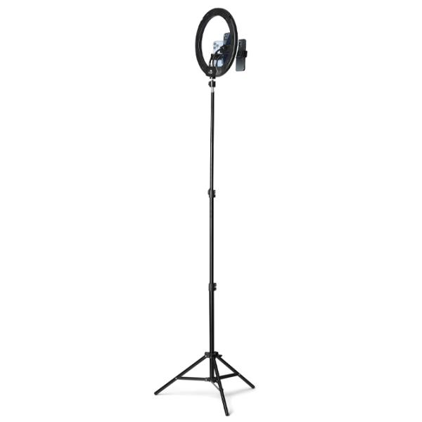 Trepied cu lampă Cellularline Selfie Ring Trio Universal 330 mm Black photo 5
