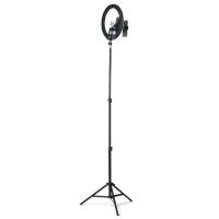 Trepied cu lampă Cellularline Selfie Ring Trio Universal 330 mm Black photo 5