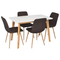 Set masă și scaune Evelin COOPER + 4 YTC-080Wo  Dreptunghiulară / PAL / White