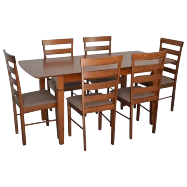 Set masă și scaune Evelin HV-27V + 6 GLORIA Dreptunghiulară / PAL / Burnish oak photo 1