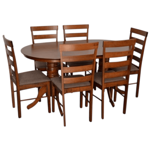 Set masă și scaune Evelin HV-24V + 6 GLORIA Ovală / PAL / Burnish oak photo 1