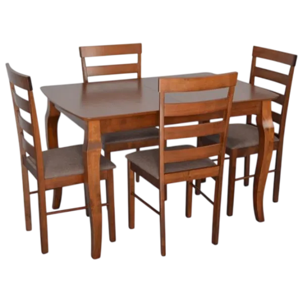 Set masă și scaune Evelin HV-29V + 4 GLORIA Dreptunghiulară / PAL / Burnish oak photo 1