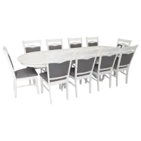 Set masă și scaune Evelin HV-33V + 10 HV-3167 Ovală / PAL / White