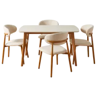 Set masă și scaune Evelin COOPER + 4 QT-284Wo Dreptunghiulară / PAL / White
