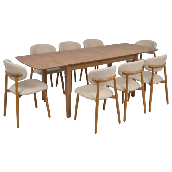 Set masă și scaune Evelin HV 27V + 8 QT-284Wo Dreptunghiulară / PAL / White photo 1