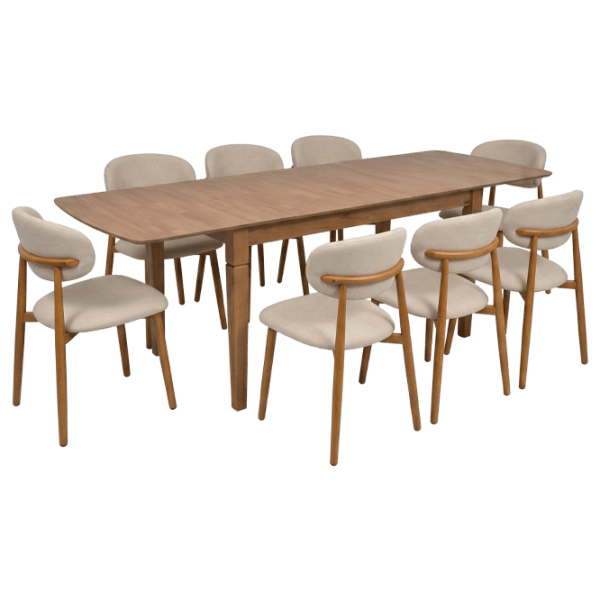Set masă și scaune Evelin HV 27V + 8 QT-284Wo Dreptunghiulară / PAL / White photo 1