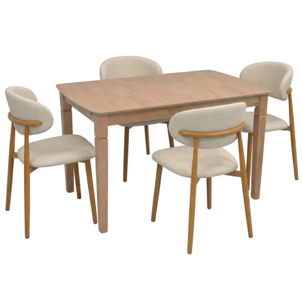 Set masă și scaune Evelin HV-27V + 4 QT-284Wo UF885-02 Dreptunghiulară / PAL / Light Brown photo 1