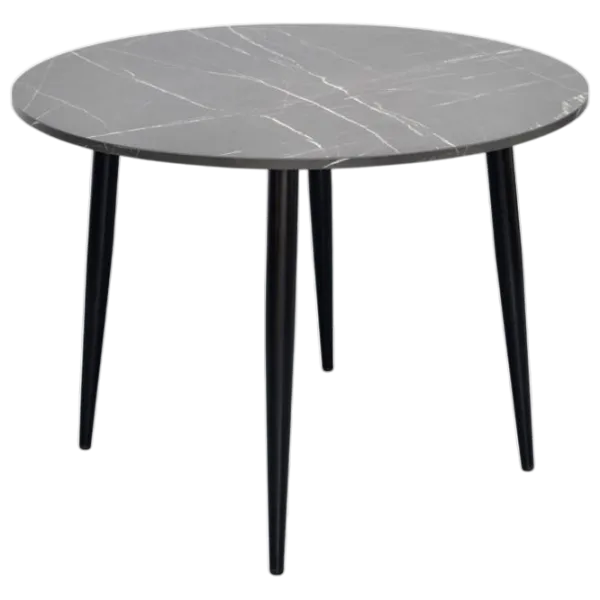 Обеденные стол со стульями Evelin DT 402-6B + 4 QT-227B UF885-13 Круглая / ДСП / Светло Серый photo 2