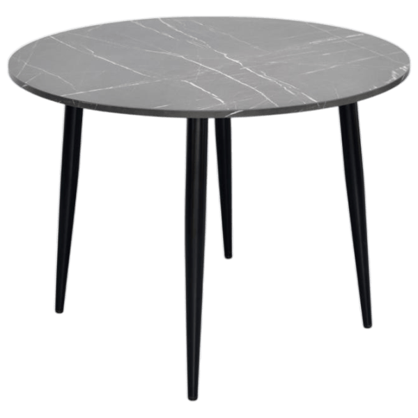 Обеденные стол со стульями Evelin DT 402-6B + 4 QT-227B UF885-13 Круглая / ДСП / Светло Серый photo 2