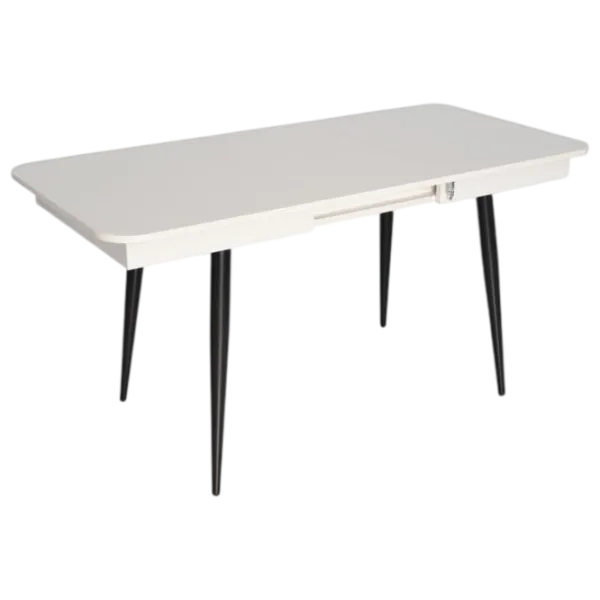 Обеденные стол со стульями Evelin DT 431-1R B + 4 YTC-055B BLU-14 Прямоугольная / ДСП / Белый photo 7