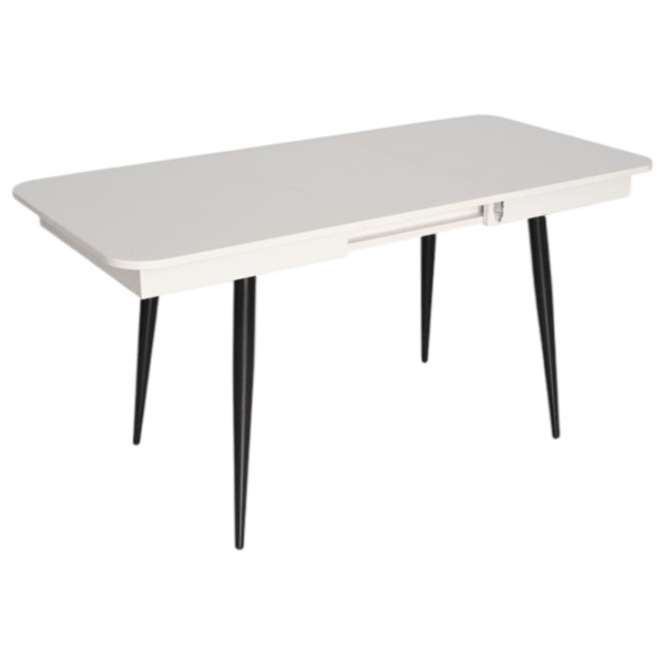Обеденные стол со стульями Evelin DT 431-1R B + 4 YTC-055B BLU-14 Прямоугольная / ДСП / Белый photo 7