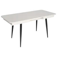 Обеденные стол со стульями Evelin DT 431-1R B + 4 YTC-055B BLU-14 Прямоугольная / ДСП / Белый photo 7