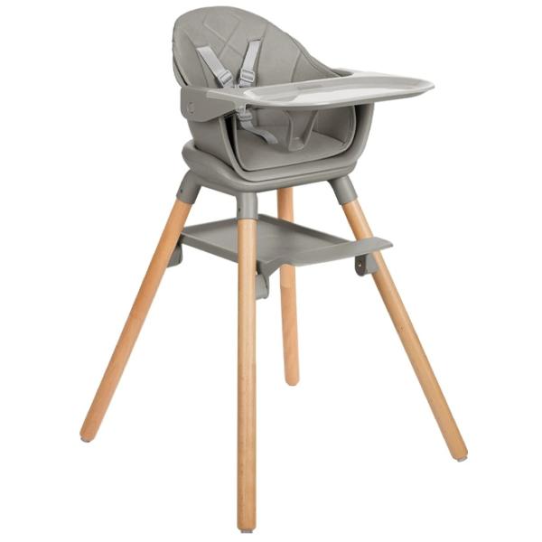 Scaun de masă Kikka Boo Woody 2024 (KB.221823) / 6 luni / Gray  photo 1