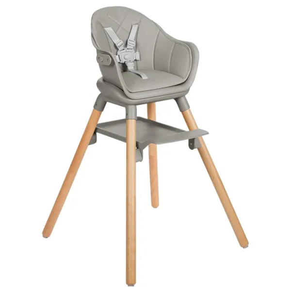 Scaun de masă Kikka Boo Woody 2024 (KB.221823) / 6 luni / Gray  photo 2