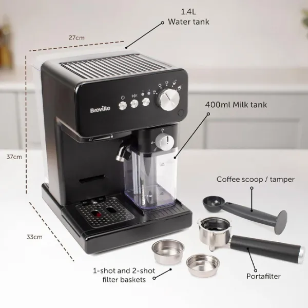 Aparat de cafea Breville VCF183X Manual (cu cupă) / 2.8 l / Black photo 2