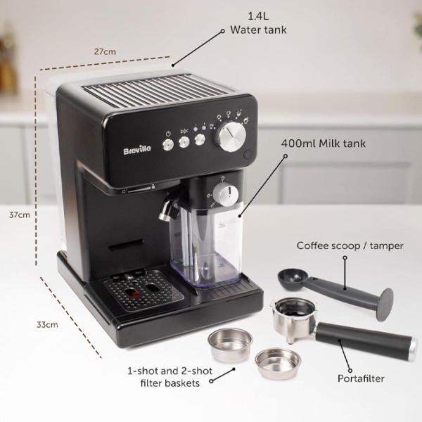 Aparat de cafea Breville VCF183X Manual (cu cupă) / 2.8 l / Black photo 2