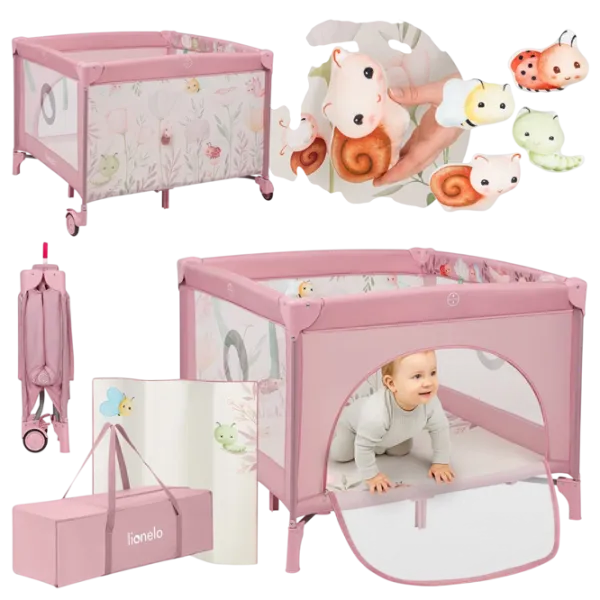 Țarc pentru copii Lionelo Mille Plus (LN.228474) 0 luni - 3 ani / Pink photo 4