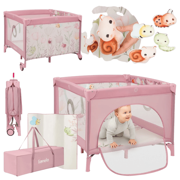 Țarc pentru copii Lionelo Mille Plus (LN.228474) 0 luni - 3 ani / Pink photo 4