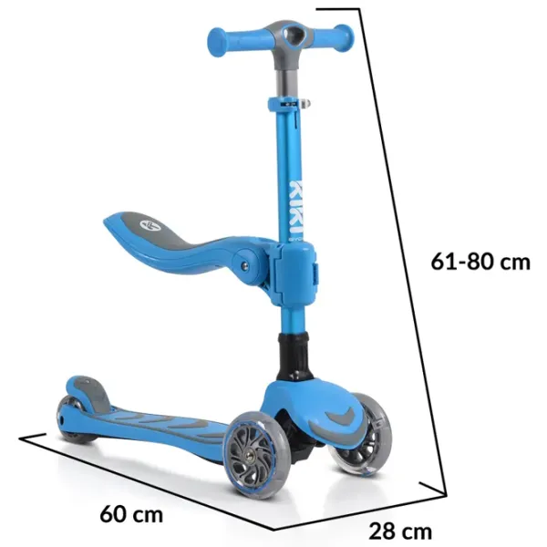 Trotinetă pentru copii cu trei roți Moni Kiki (MT.223420) 50 kg/ Blue photo 8