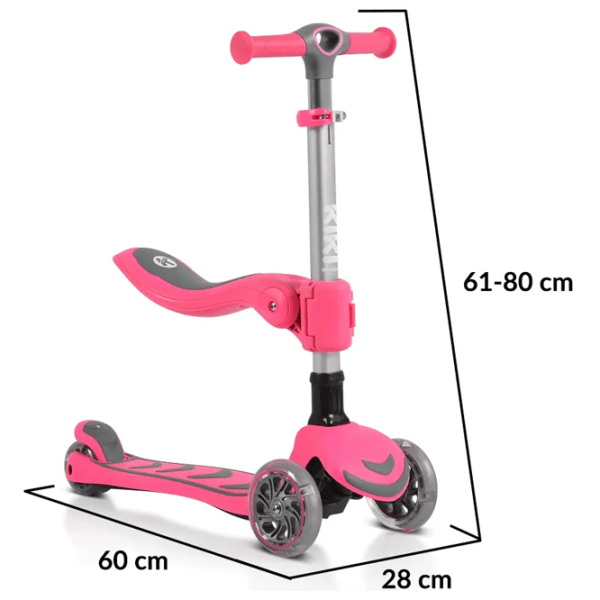 Trotinetă pentru copii cu trei roți Moni Kiki (MT.223419) 50 kg/ Pink photo 10