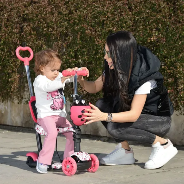 Trotinetă pentru copii cu trei roți Moni Lollipop (MT.124636) 40 kg/ Pink photo 8
