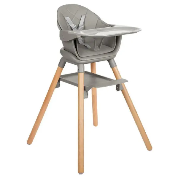 Scaun de masă KikkaBoo Woody 6in1 (31004010173) / 0 luni / Gray  photo 1