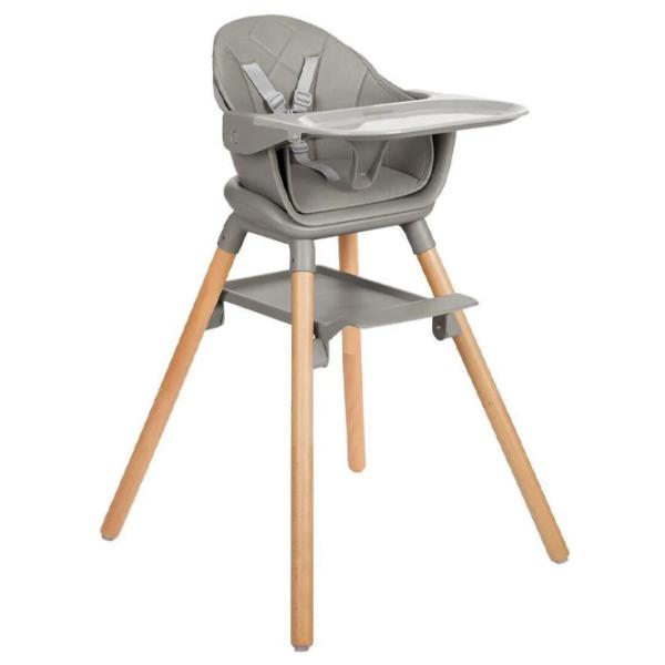 Scaun de masă KikkaBoo Woody 6in1 (31004010173) / 0 luni / Gray  photo 1