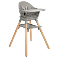 Scaun de masă KikkaBoo Woody 6in1 (31004010173) / 0 luni / Gray 