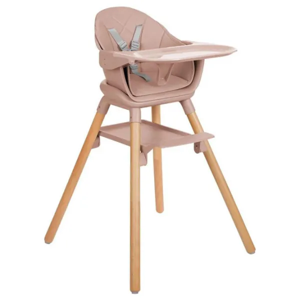 Scaun de masă KikkaBoo Woody 6in1 (31004010176) / 0 luni / Pink  photo 1