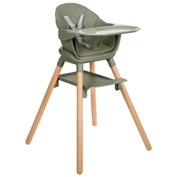 Scaun de masă KikkaBoo Woody 6in1 (31004010175) / 0 luni / Khaki  photo 1