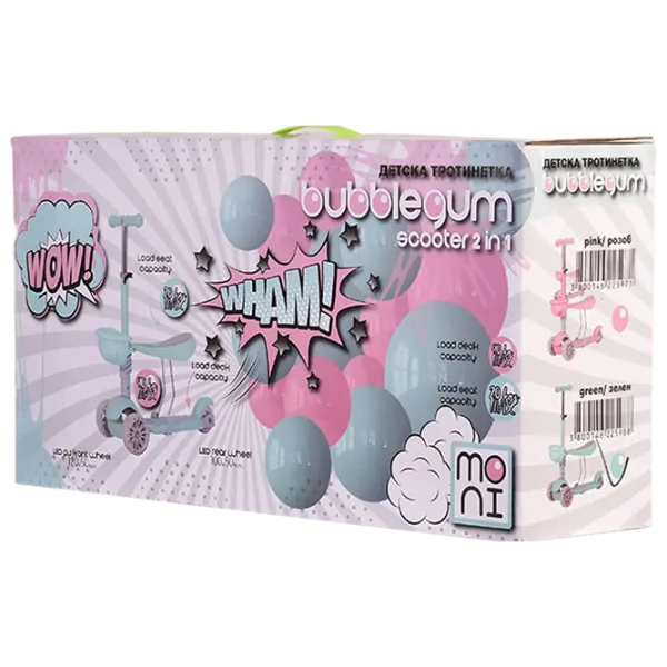 Детский трёхколёсный самокат Moni Bubblegum (MT.104806) 40 кг/ Розовый photo 5