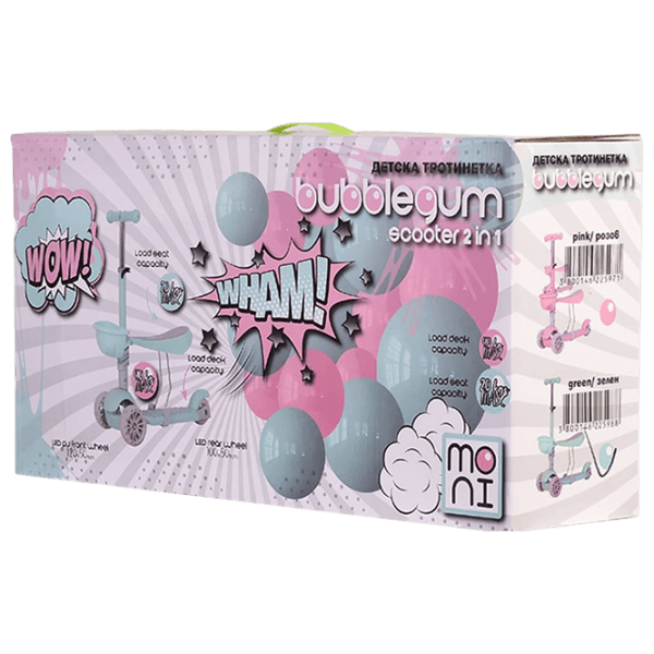 Детский трёхколёсный самокат Moni Bubblegum (MT.104806) 40 кг/ Розовый photo 5