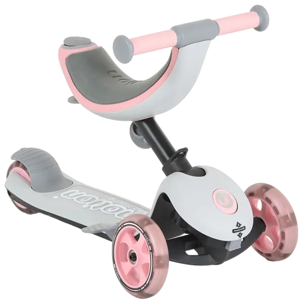 Trotinetă pentru copii cu trei roți Moni Motion 4in1 (MT.223425) 50 kg/ Pink photo 8