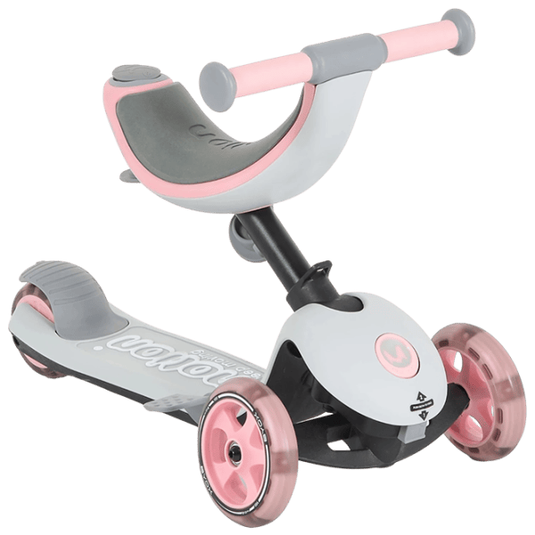 Trotinetă pentru copii cu trei roți Moni Motion 4in1 (MT.223425) 50 kg/ Pink photo 8