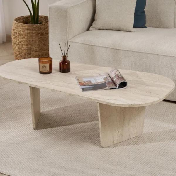 Măsuță de cafea Trendy Ovalis GTR008212 Travertine photo 4