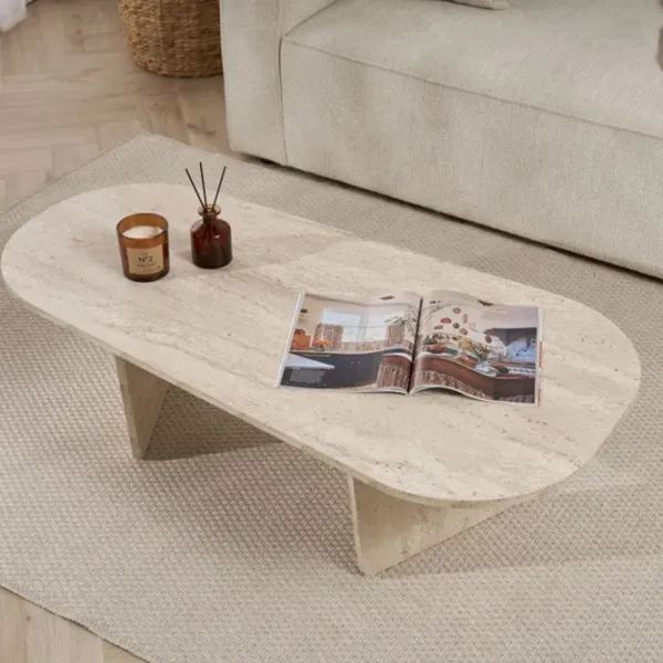 Măsuță de cafea Trendy Ovalis GTR008212 Travertine photo 5